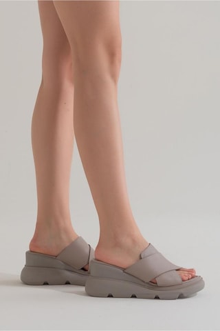 Zeyn Shoes 7673 Gri Kadın Terlik 001