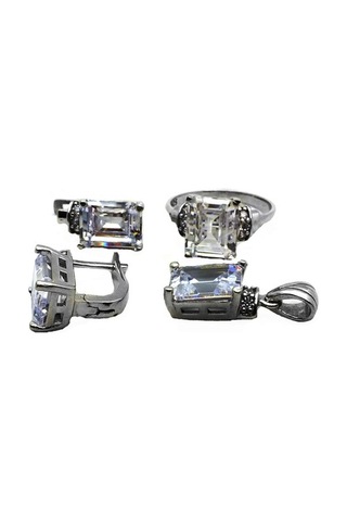 Zirkon Taşlı 925 Ayar Gümüş Kadın Set Takım