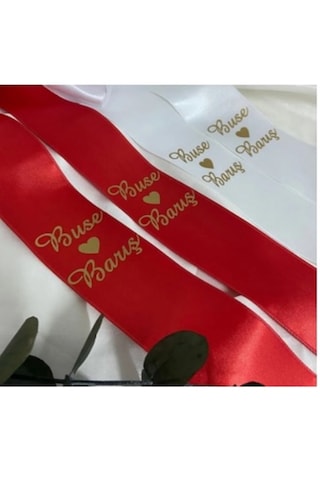 Gelin Damat Isimli Tören Takı Kurdelesi 2 Adet B-45