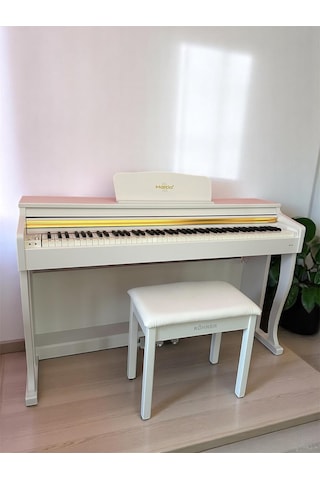 Marcia Mk-900 Wh Dijital Konsol Piyano, Bluetooth, Tuş Hassasiyeti, 88 Tuşlu, Kapaklı Kulaklık Ve Tabure