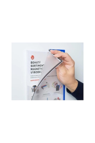 Hdg 5 Adet Mıknatıslı Şömiz Manyetik Evrak Tutucu Şeffaf Magnet Şömiz Dosya 21x30cm A4 - Siyah Kenarlı Genel