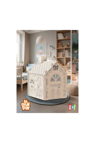 İlk Oyun Evim Xxl Boy Dayanıklı Karton Boyama Aktivite Evi Boyanabilir Karton Çadır Boyama Evi Karışık