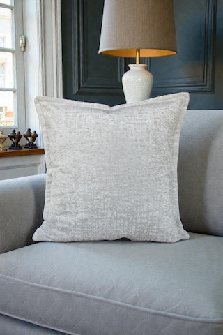 Kırlent Kılıfı İthal Kadife Kumaş - 45x45cm Yumuşak Dokulu Çift Taraflı Özel Tasarım Kırlent Kılıfı Beyaz