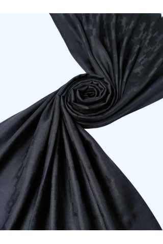 Mim Eşarp Işıl İpek - H Desen Kaşmir İpek Şal 75x190 Cm Siyah
