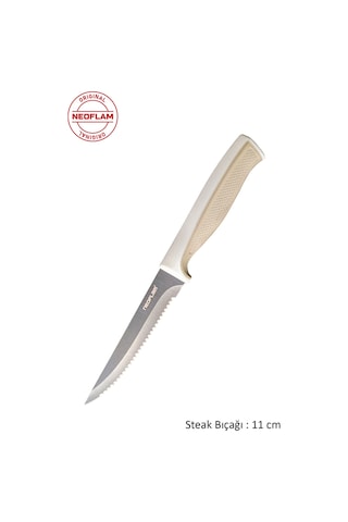 Neoflam Fika Tırtıklı Steak Bıçağı Bej 11 Cm D-neofek011