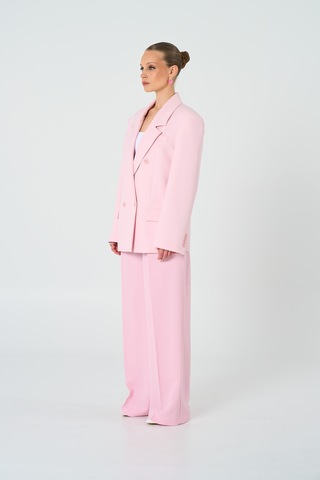 Thalure Kadın Pembe Oversize Kruvaze Blazer