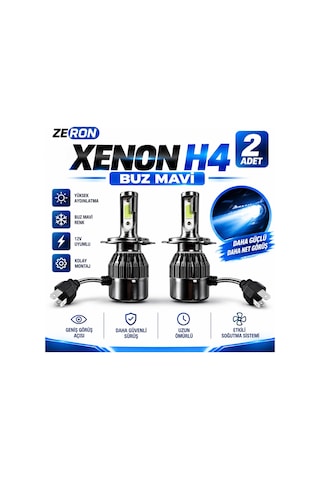 Tofaş Xenon H4 Buz Mavi Led Far Ampulü 12v - 2 Adet Yüksek Aydınlatma Kolay Montaj