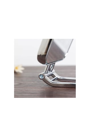 Gaman Dikdörtgen 2X Katlanabilir Masaüstü Makyaj Aynası Gümüş