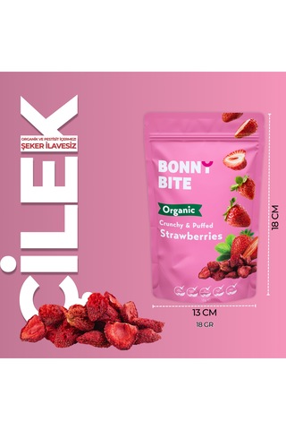 Bonny Bite Kurutulmuş Çıtır Çilek Atıştırmalığı 18 G