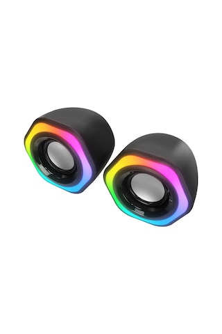 Mıkado Md-176, 6w, 1+1, Masaüstü, Rgb Aydınlatma, Usb, Siyah Kasa, Speaker
