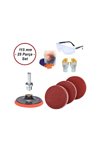 Ugr-Nikon 115 Mm Cırt Zımpara Seti + Güvenlik Ekipmanı (25 Parça)