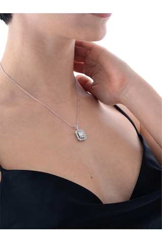 Nochediamond 1,06 Karat Baget Pırlanta Kolye-605