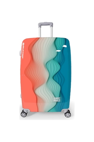 Coral High Renkli Desenli Pc Büyük Boy Valiz 70cm 16803 Çok Renkli