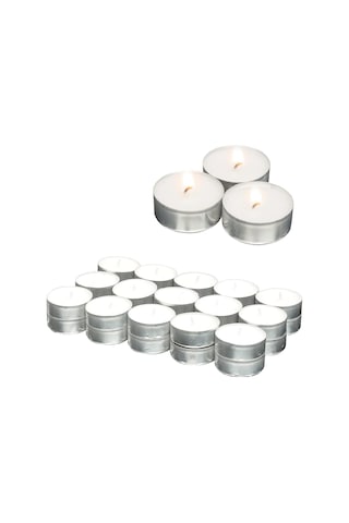 Tealight Mum - Beyaz Küçük Yuvarlak Yer Ve Masa Mumu 20 Adet
