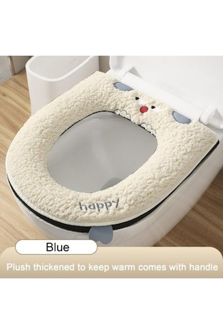 Tongxida Yumuşak Yastık Su Peluş Pedi Mor Klozet Kapağı Karikatür Evrensel Dört Banyo Hayvan Geçirmez Fermuar Kalınlaşmış Isıt Mor