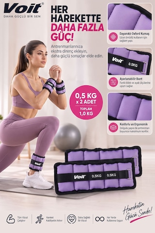 0.5 KG x 2 Adet Ayarlanabilir El ve Ayak Bilek Ağırlığı, Cırt Cırtlı Fitness ve Egzersiz Ağırlık Seti