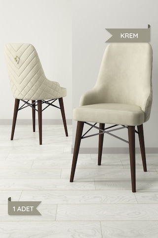 Ege Serisi,kahve Gürgen Ayaklı 1 Sınıf Babyface Kumaş Gri Sandalye 1 Adet Krem