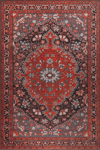 Foldy Vintage Desenli Dokuma Taban Dekoratif Kırmızı Halı Fl 46 Kırmızı 10