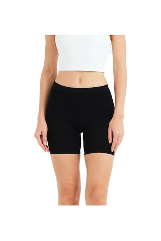 Justever Seamless Dikişsiz Uzun Külot İz Yapmayan Siyah Kadın Boxer - Vela Siyah