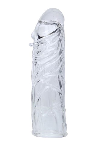Lilitu Shop 14 Cm Damarlı Uzatmalı Şeffaf Silikon Penis Kılıfı