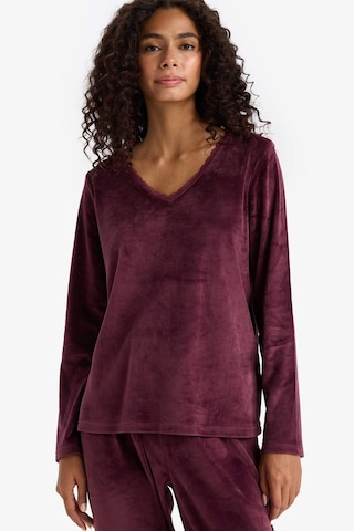 Defacto Pijama Takımı Regular Fit Uzun Kollu Velur Üst Uzun Alt-fall İn Love E8691ax25wnbr232 Bordo-br232