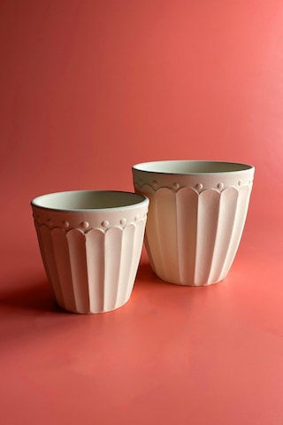 Lotus Saksı Küçük - Seramik Bisküvi Ham Ürün
