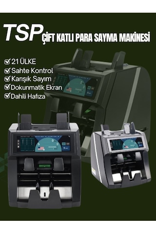 Tsp Para Sayma Makinesi 21 Ülke Dokunmatik