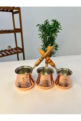 Favora Tombik 3 Lü Bakır Cezve Seti