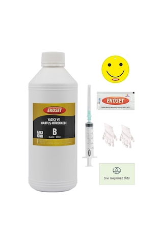 Ekoset Canon Uyumlu Bitmeyen Kartuş Mürekkebi Siyah 1 L