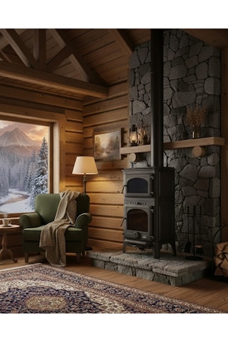 Reyo Stove Danışment Fırınlı Küllüklü Döküm Şömine Soba