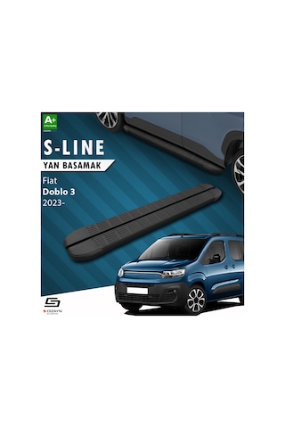 S-dizayn Fiat Doblo 3 S-line Siyah Yan Basamak 203 Cm 2023 Üzeri