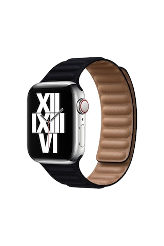 E2M Apple Watch 38-40mm KRD-14 Deri Lacivert Kordo