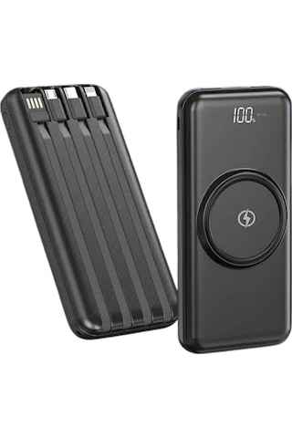 Kablosuz Çoklu Şarj Girişli 10.000 Mah Kablolu Powerbank Taşınabilir Diğer