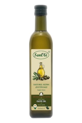 Senole Soğuk Sıkım Naturel Sızma Zeytinyağı Özel Cam 500 ML