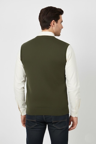 Erkek V Yaka Süveter Çelik Örgü Regular Kalıp Bgl-st04839 Haki