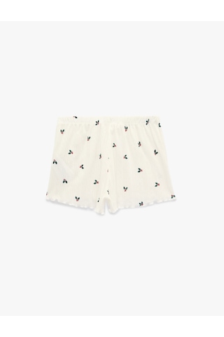 Koton Pamuklu Beli Lastikli Desenli Mini Şort Pijama Altı Mavi Desenli 6wlk80042mk Yeşil Desenli
