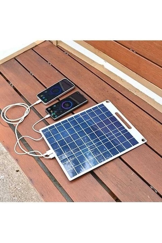 Trendooze 10w Usb Şarj İstasyonlu & 2 Çıkışlı Solar Panel - Taşınabilir Solar Jeneratör, 5v/12v/24v Uyumlu, Sunshine022 Model,