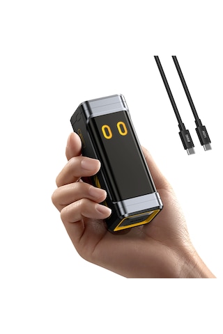 Aohi Starship 10.000 Mah 210w Pd3.1 Powerbank, Akıllı Dijital Göstergeli 2si1 Arada Taşınabilir Hızlı Şarj Cihazı, Şarj İstasyonu, Siyah