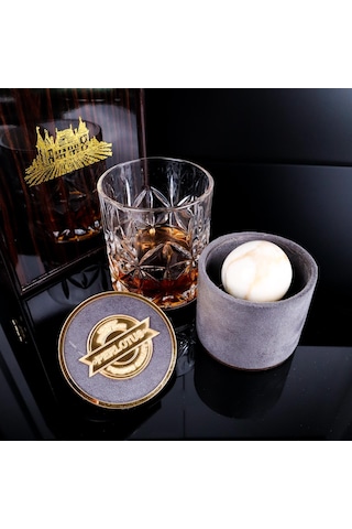 Perlotus Jupiter Seri Küre Granit Mermer Viski Taşı Premium Kutusunda