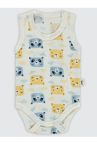 Civil Baby Erkek Bebek Çıtçıtlı Badi 1-36 Ay Ekru