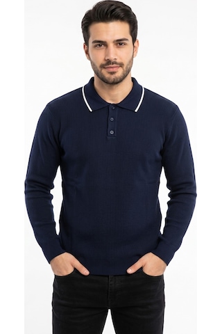 Dynamo Erkek Spor Polo Yaka Mevsimlik Kazak Bgl-st05364 Lacivert