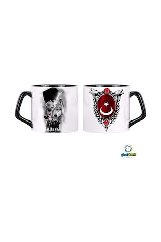 Atatürk Ve Bozkurt Kupa Bardak Tek Adet 0627 Çok Renkli