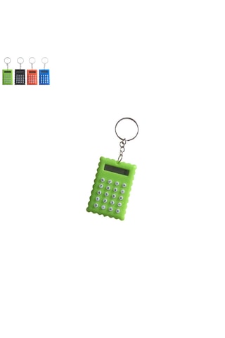 Bisküvi Şekilli Mini 8 Haneli Hesap Makinesi Anahtarlık 1 Adet Ebat: 5,5 Cm X 3,7 Cm Yeşil