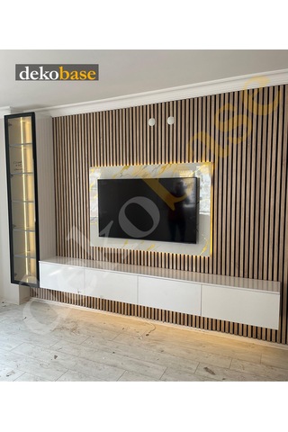 Meşe 2 Adet 40x270 Cm Yeni Nesil Akustik Ahşap Duvar Paneli