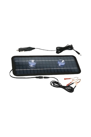 Motion003 1 Takım Monokristal Güneş Paneli Şarj Cihazı Siyah Dc Çıkış 18v 12v Araç Fişi Timsah Klipsli Kablo Karavan Güneş Panelleri