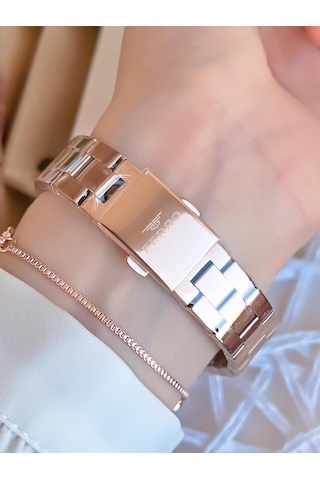 Ferro Rose/gold Renk Kararmaz Renk Atmaz 3 Atm Özel Tasarım Kadın Kol Saati Efl21297c