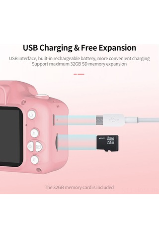 Suofeng Çocuklar İçin Mini Dijital Kamera - Fotoğraf Çekme, Video Kayıt Etme Ve 32gb Hafıza Kartı İle Mavi