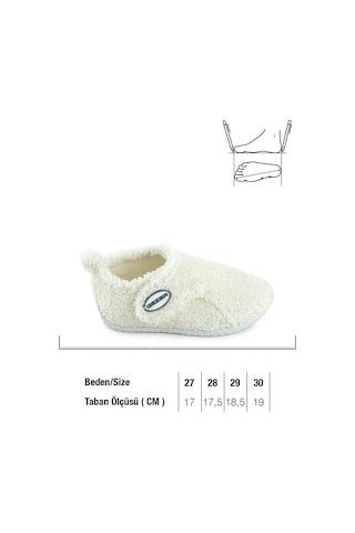 Gezer Kışlık Kız Çocuk Peluşlu Rahat Taban Cırt Cırtlı Ayarlanabilir Ev Okul Kreş Panduf Ayakkabı Ga2kpm.03421.01.018.0a Beyaz