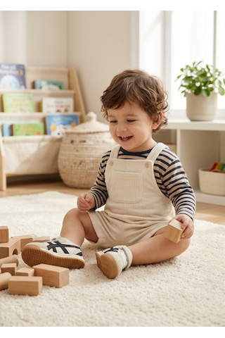 Cool Kids Bebek İlk Adım Kışlık Su Geçirmez Kaydırmaz Hafif Eva Taban Ortopedik Rahat Cilt Deri Spor Ayakkabı Bej
