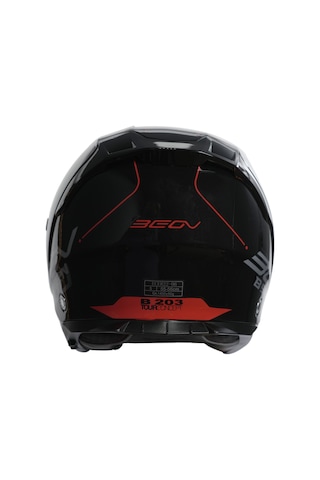 Beon B-203 FY01 Çenesiz Vizörlü Yazlık Kask Siyah Kırmızı